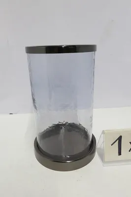 Obrázek produktu pro Svícen Gilde, cylindrický, barva: kouřová, materiál: sklo, kov, barva: průhledná, balení: 2 kusy, průměr: 18 cm, výška: 27,50 cm, číslo produktu: 55269