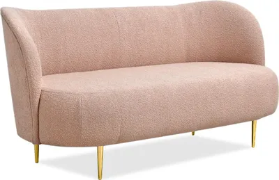 Zdjęcie produktu dla sofa corina-3 pudrowy tkanina, podstawa złoty
