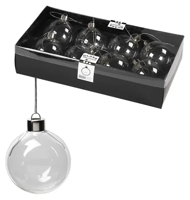 Image de Boule en verre, D : 5,9 cm, H 6,9 cm, Transparent, 8pcs.