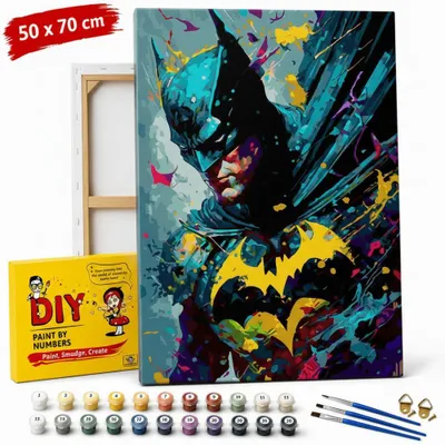 Obrázek produktu pro Obraz k vybarvení podle čísel s rámečkem Batman DC, 50 × 70 cm