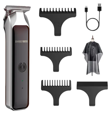 Produktbild von Barberboss Bartschneider für Herren, T-Blade-Gesichtstrimmer, USB-Ladegerät für