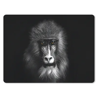 Produktbild von MuchoWow® Mauspad Mousepad Affe - Tiere - Augen - Braun - Schwarz und weiß 23x19 cm - Mousepads - Maus Mat - Pad - Mausunterlage - Schreibtischunterlage - Mauspad