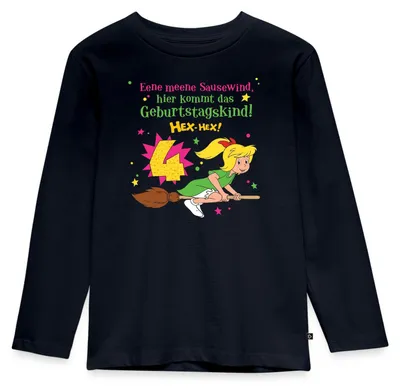Produktbild von Spreadshirt Bibi Blocksberg Geburtstagsdesign 4 Jahre Kinder Premium Langarmshirt, 122/128 (6 Jahre), Navy
