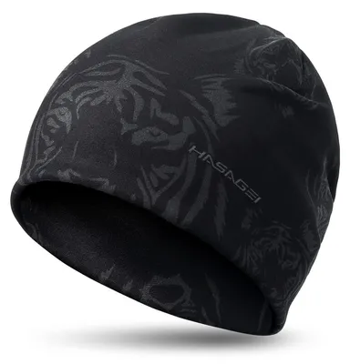 Zdjęcie produktu dla Czapka zimowa męska/damska typu beanie, idealna pod kask, na chłodne dni, ciepła, antystatyczna, wzór tygrysia, uniwersalny rozmiar