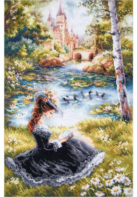 Produktbild von Magic Needle Kreuzstich Stickpackung "Liebesroman", Zählmuster, 27x40cm