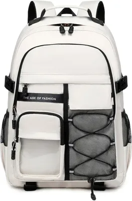 Produktbild von Laptop-Rucksack für Teenager,Reise-Tagesrucksack,strapazierfähig, Büchertasche,wasserdicht,Schwarz, 48*34*25CM, 40L, mit Dekorationen