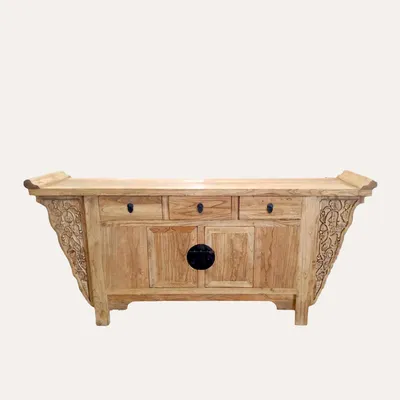 Obrázok produktu pre KEYHOMESTORE | Komoda s intarziou z prírodného dreva 195 x 45 x 90 cm