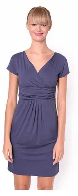 Produktbild von Damen MAMA Minikleid V-Ausschnitt Umstandsmode; Grafit XS/S 34/36