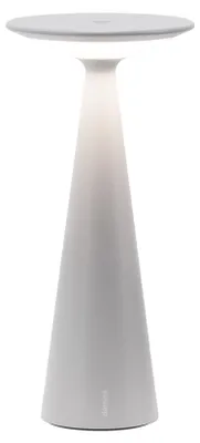 Immagine prodotto di Zafferano Damina - Lampada Led Ricaricabile da Tavolo, Touch Dimmer, 8h di Autonomia, IP65 - Senza Fili, Finitura in Alluminio Grigia