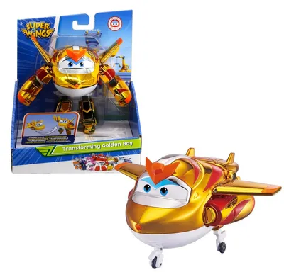 Produktbild von Spielfiguren Super Wings Transforming Golden Boy 12x11x13cm