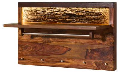 Produktbild von MASSIVMOEBEL24.DE Wandgarderobe Sheesham 100x35x60 walnuss gewachst TORONTO LUX #276