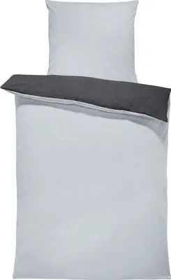 Produktbild von Winter Wendebettwäsche Doubleface Unifarben kuschelig warm weich Thermo Fleece, Größe:2 teilig 135x200 cm, Farbe:grau / anthrazit