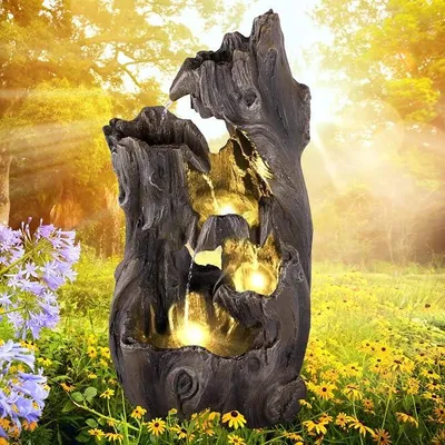 Productafbeelding van Tuinfonteinen, fonteinen, decoratieve fonteinen, binnenshuis fonteinen, fonteinen met LED-verlichting (230V), watervallen, waterspelen voor tuin, vijver, terras, balkon. Zeer decoratief