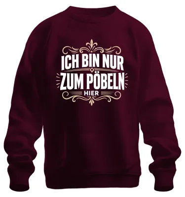 Zdjęcie produktu dla Bluza z nadrukiem "Śmieszne, sarkastyczne, ironiczne", kolor burgundowy, rozmiar M