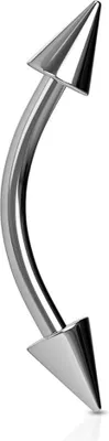Produktbild von Piercing Augenbrauen Augenbrauenpiercing Banane Spitze Spike Bananabell Curved Barbell  1,2 mm 8 mm