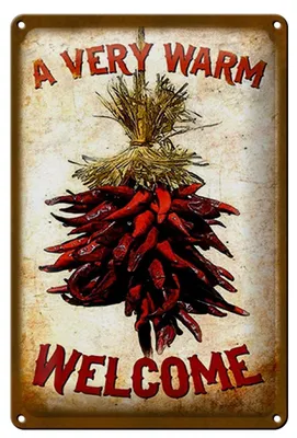 Produktbild von Blechschild Essen 20x30cm a very warm welcome Chili