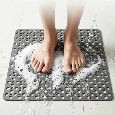 Immagine prodotto di Tappetino da doccia, 70 x 70 cm, in TPE, con ventose, per il bagno