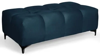 Produktbild von MG Design Samt Polsterbank in Marineblau 63 x 121 cm - Gepolsterte Sitzbank mit Steppung und schwarzen Füßen für Wohnzimmer, Schlafzimmer oder Flur