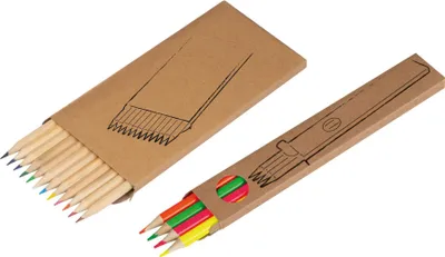 Produktbild von 16 Buntstifte / 12 Standardfarben + 4 Neon Textmarker-Buntstifte