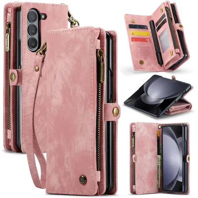 Produktbild von Für Samsung Galaxy Z Fold5 5G CaseMe Kunstleder Handy Tasche mit Reißverschluss