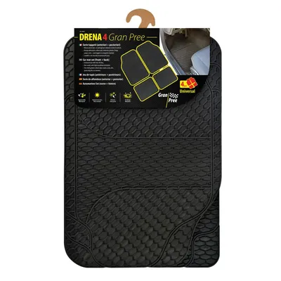 Image de GRAN PREE Jeu de 4 tapis de voiture en PVC universels inodores et lavables