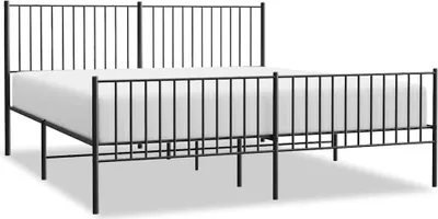 Obrázek produktu pro vidaXL Postel s čelem a nohou kovová černá 183x213 cm
