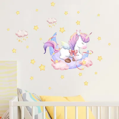 Produktbild von Wandtattoo, Wandaufkleber, Wolken, Schmetterlinge, Mädchen-Wandaufkleber, Wanddekoration für Mädchenzimmer, Kinderzimmer, Babyzimmer