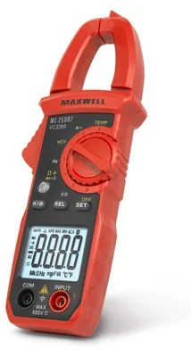 Produktbild von Digitales Zangenamperemeter - Mit Widerstandsmessung - Temperaturmessung - 2 x AAA - 187 x 66 x 32 mm [25607]