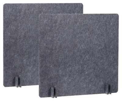 Akustik-Tischtrenner 2er-Set 61x61 cm Dunkelgrau
