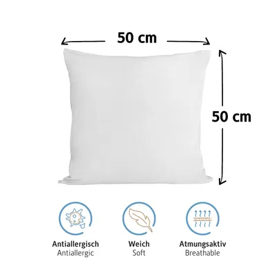 Produktbild von Komfortec 100% Baumwolle Kissenbezüge 2er Set - Superweicher Premium Jersey Kopfkissenbezug 150 g/m² - Kissenhülle - Weiß - 50 x 50 cm