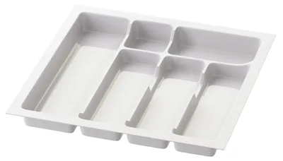 Produktbild von Sossai Besteckeinsatz Divio für Schubladen 50cm | 43 x 43 cm | Weiß Besteckkasten Schubladeneinsatz