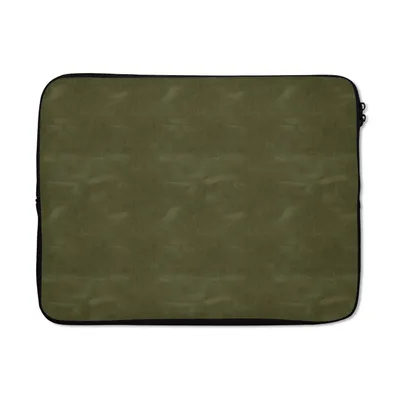 Produktbild von MuchoWow® Laptop Hülle 17 Zoll Laptoptasche Leder - Grün - Tierhaut - Zipper - Schutzabdeckung