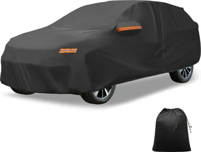 Produktbild von Autoabdeckung fš¹r Kia Sportage 210D-PU Outdoor Vollabdeckung fš¹r Wetterbedingungen Wasserdicht Winddicht Sonnenschutz Regenschutz Schneeschutz mit Fahrertš¹r-Rei?verschluss Schwarz