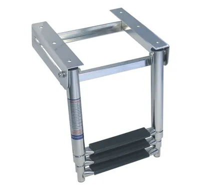 Produktbild von Teleskop Badeleiter für Montage unter Plattform, 700x270mm, Edelstahl A4