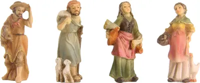 Produktbild von Krippenfigur Zusatzfiguren 4-teilig, Polyresin, Höhe 3,5 cm