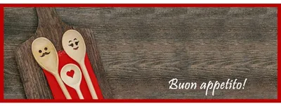 Produktbild von MD Entree Cook&Wash | Küchenläufer - Teppichläufer - Küchenteppich,Größe:50x150 cm;Motiv:happy wooden spoons