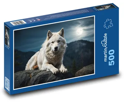 Obrázek produktu pro Puzzle 500 Albínský vlk za úplňku - martinpuzzle