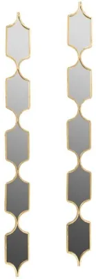Produktbild von Casa Padrino Designer Metall Spiegel Set Gold 148 cm - Luxus Wandspiegel 2er Set