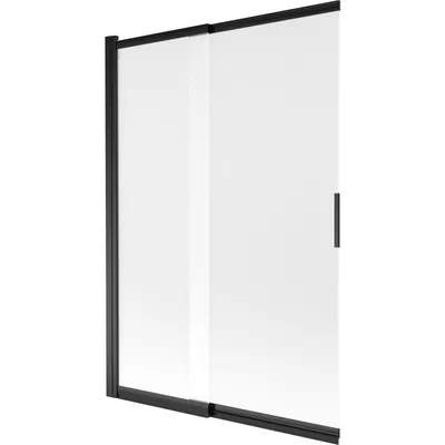 Zdjęcie produktu dla Mexen Fox parawan nawannowy 2-skrzydłowy przesuwny 120 x 150 cm, szron, czarny - 891-120-002-70-30