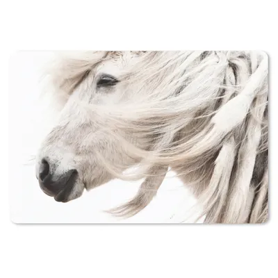Produktbild von MuchoWow® Schreibtischunterlage Pferd - Mähne - Weiß 60x40 cm - XXL Mauspad - Großes Mauspad