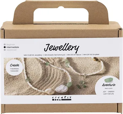 Produktbild von Creativ Company Mini-Hobby-Set Schmuck, Aventurin-Halskette und Armband, 1 Box