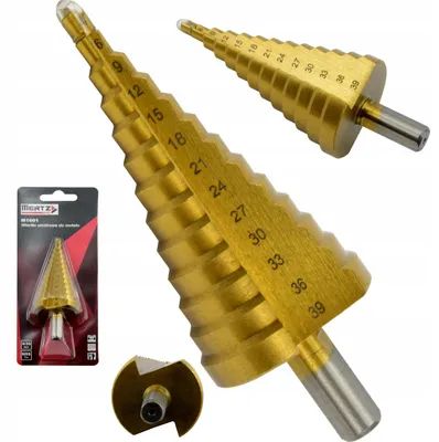 Obrázek produktu pro Stupňovitý vrták Mertz kuželový titanový do kovu HSS M1601 4-39mm