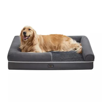 Imagen del producto de Cama para perros And OutdoorMatch, color gris. Cesta para perros de 106x80x25 cm. Suave. Cojines ortopédicos para perros