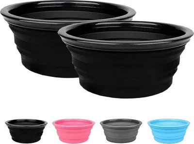 Immagine prodotto di 2 inserti in silicone per set da campeggio e picnic, escursionismo, trekking, alpinismo, zaino, set outdoor pieghevole (2x nero)