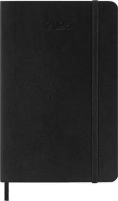 Obrázok produktu pre Moleskine 12-mesačný poznámkový kalendár 2025, P/A6, mäkká obálka, čierna