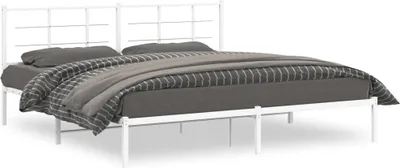 Obrázek produktu pro Maison Exclusive - Postel s čelem z kovu, bílá, 193 x 203 cm