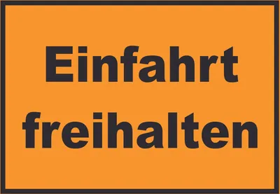 Produktbild von Einfahrt freihalten Schild schwarz-orange A4 (210x297mm)