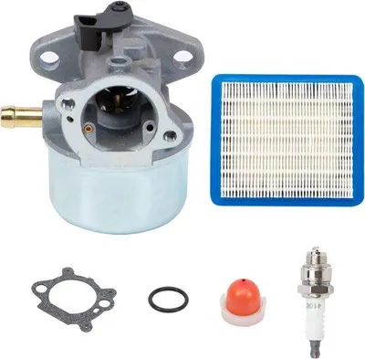 Immagine prodotto di Set carburatore – Con pompa di adescamento e filtro dell'aria, per Briggs & Stratton 4-7 CV 499059 498170 497586 497314