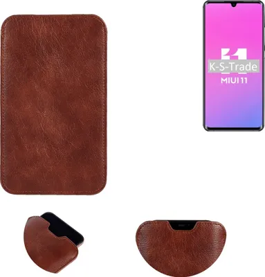 Produktbild von K-S-Trade Schutzhülle Handyhülle kompatibel mit Xiaomi Mi Note 10 Lite Handytasche Kunstleder Sleeve in braun