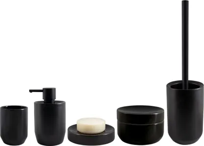 Produktbild von spirella Badset 5-teilig Jaro Schwarz/Schwarz